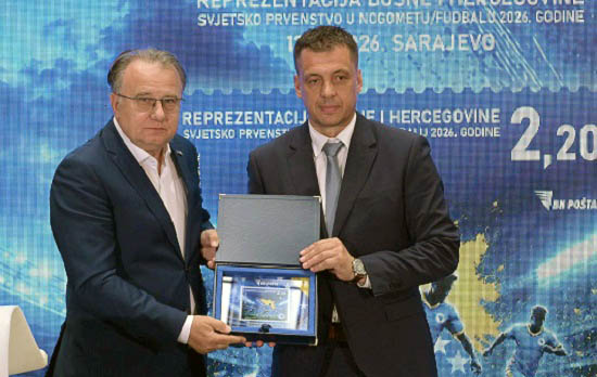 BH Pošta izdala poštansku marku povodom plasmana nogometne reprezentacija BiH na SP 2026