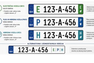 MCP BiH inicirao uvođenje posebnih registarskih oznaka za električna i hibridna vozila