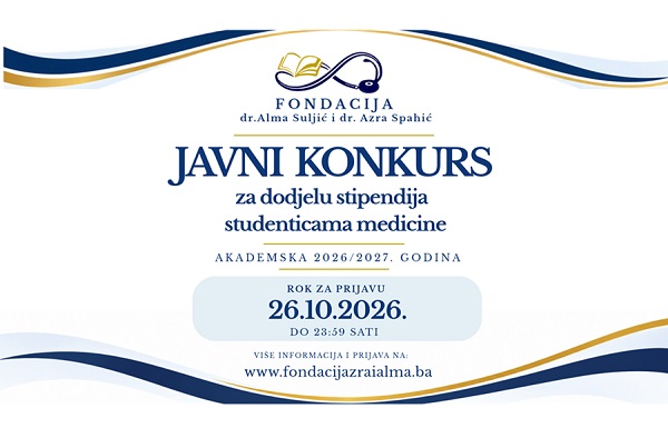 Fondacija Dr. Alma Suljić i Dr. Azra Spahić dodjeljuje dvije stipendije studenticama medicine u BiH